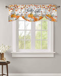 RisQiten Hello Fall Tie Up Valance Curtains Orange 54x18 by Deal US
