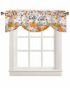 RisQiten Hello Fall Tie Up Valance Curtains Orange 54x18