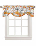 RisQiten Hello Fall Tie Up Valance Curtains Orange 54x18 by Deal US