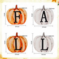 Popest 4 PCS Fall Pumpkin Decor Wood Sign Block Set White Farmhouse by Deal US
