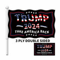 Trump 2024 Flag 3x5 Double Sided 3 Ply UV Resistant Black Brass Grommets by Deal US