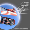 Trump 2024 Flag 3x5 Double Sided 3 Ply UV Resistant Black Brass Grommets by Deal US
