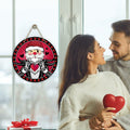 Bolisom Valentines Day Wood Door Sign Red Black Hearts Outdoor Porch Decor by Deal US