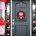 Bolisom Valentines Day Wood Door Sign Red Black Hearts Outdoor Porch Decor by Deal US