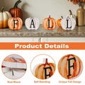 Popest 4 PCS Fall Pumpkin Decor Wood Sign Block Set White Farmhouse by Deal US