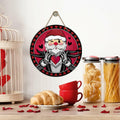 Bolisom Valentines Day Wood Door Sign Red Black Hearts Outdoor Porch Decor by Deal US
