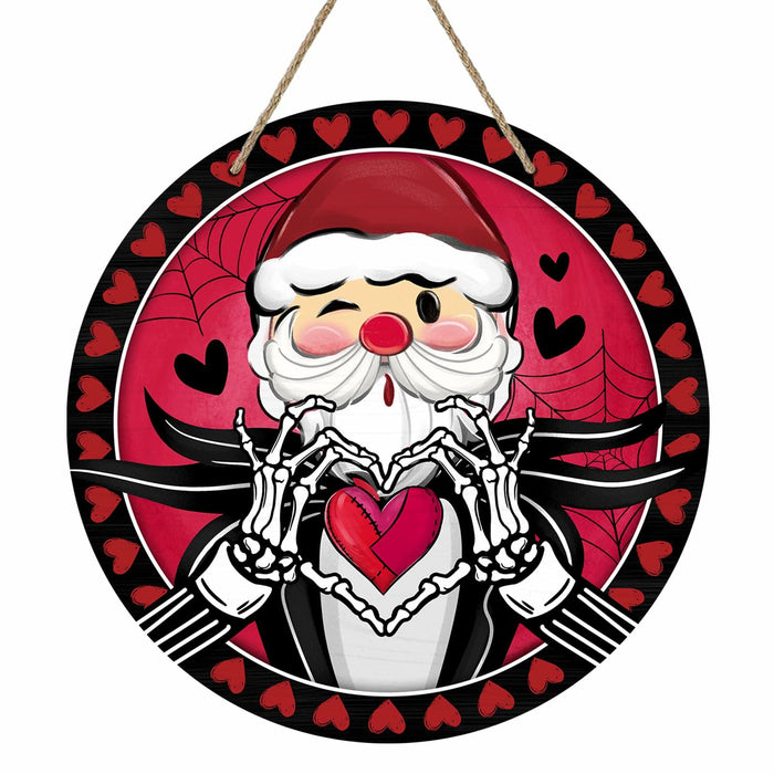 Bolisom Valentines Day Wood Door Sign Red Black Hearts Outdoor Porch Decor by Deal US