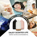 Ceramic Ultrasonic Oil Diffuser Wood Grain Black 100ML USB Adapter 7-Color LED by Deal US