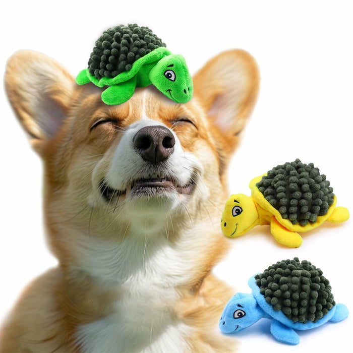 Aqezd Turtle Dog Squeaky Toy 2-in-1 Plush Rubber Core Small Breed by Deal US