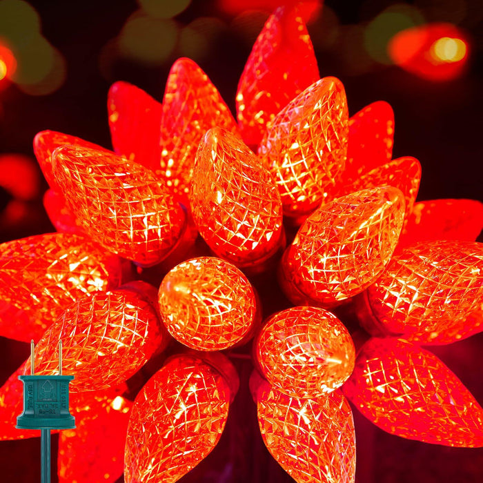 Brightown C9 LED Christmas String Lights 33ft 50 LED Red Waterproof Green Wire by Deal US