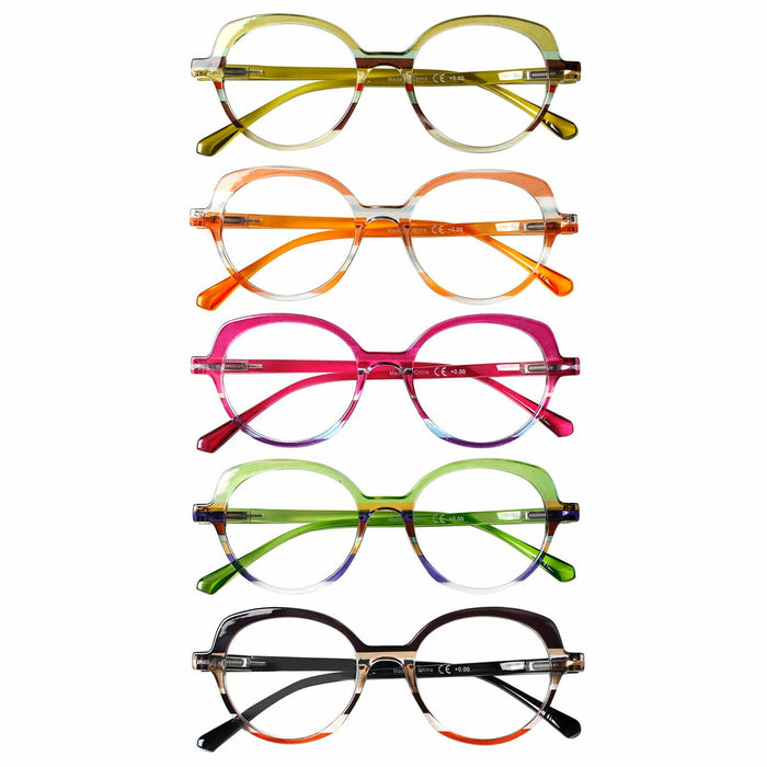VisiWell Reading Glasses Women Blue Light Blocking 5 Pack 1.50 Mix Colors by Deal US