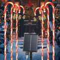 Qoosea Solar Christmas Lights 6 Pack Waterproof Candy Cane 78 LED Warm White by Deal US