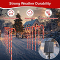 Qoosea Solar Christmas Lights 6 Pack Waterproof Candy Cane 78 LED Warm White by Deal US