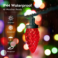 Brightown C9 LED Christmas String Lights 33ft 50 LED Red Waterproof Green Wire by Deal US