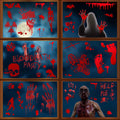 RUOKEXIN Halloween Window Clings & Wall Decals Bloody Handprint 9 Sheets by Deal US