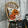 AVOIN Halloween Pumpkin Jack-O'-Lantern Bat Throw Pillow Cover 18x18 Inch by Deal US