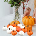 Reicyfang 24 Pcs Mini Artificial Pumpkin Decor Rustic Harvest Orange Set by Deal US
