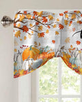 RisQiten Hello Fall Tie Up Valance Curtains Orange 60x18 by Deal US