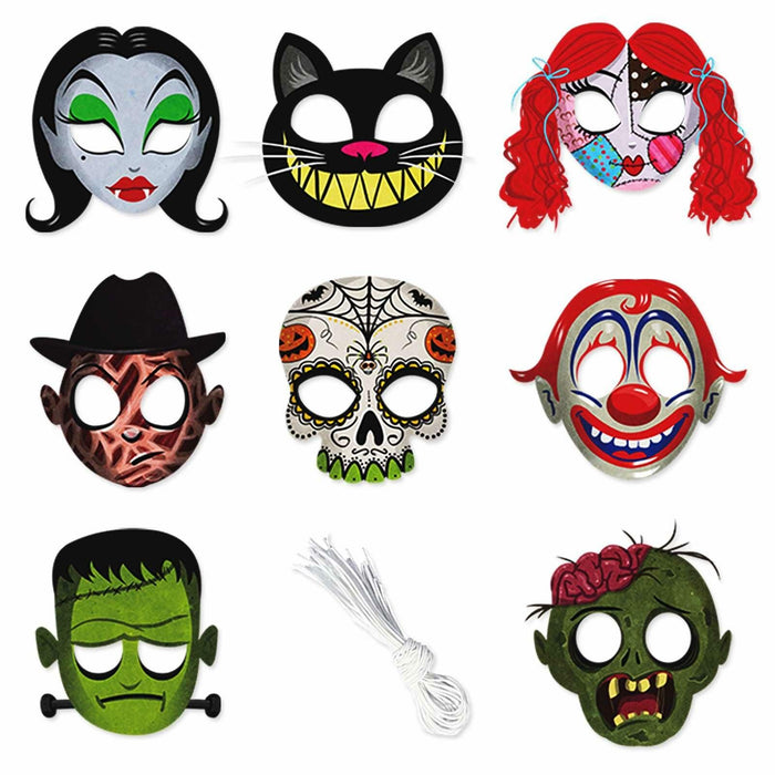 LHOAVWE Halloween Full Face Cosplay Masks 8 Pcs Party Costume Decor by Deal US