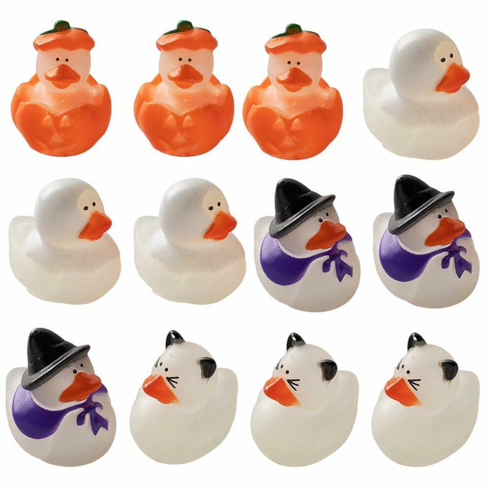 Fun Express Mini Glow-in-The-Dark Halloween Rubber Duckies 1" Pack of 12 by Deal US