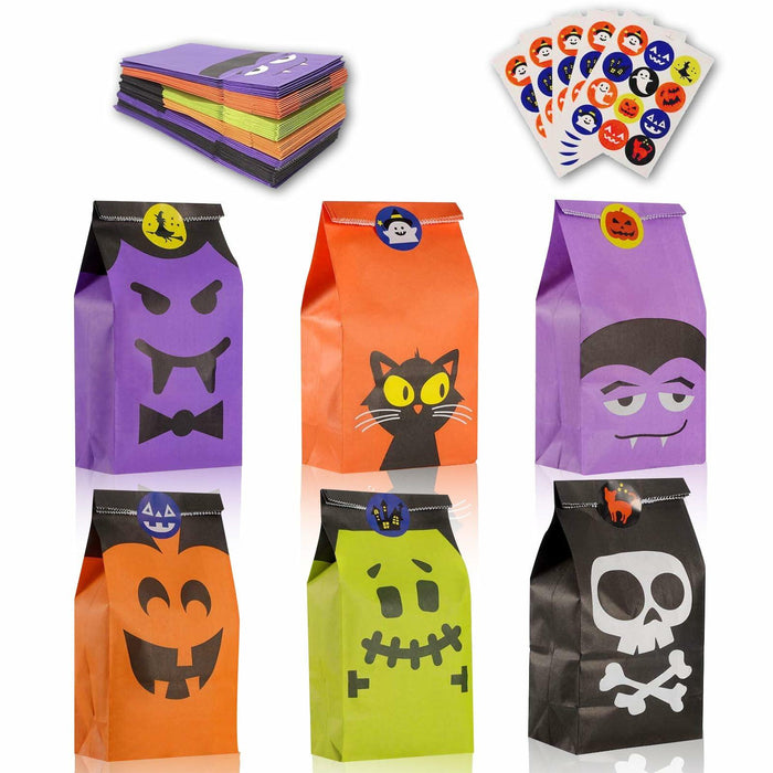 Mucinia Halloween Candy Bags & Stickers Paper Goodie Bags 60PCS Party Favors by Deal US