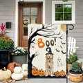 DLZDN Halloween Boo Dog Garden Flag Pumpkin Golden Retriever 12x18 Burlap by Deal US