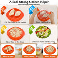 Chicken Shredder Tool Twist Large 10" with Brush Orange BPA Free Ergonomic by Deal US