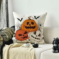 AVOIN Halloween Pumpkin Jack-O'-Lantern Bat Throw Pillow Cover 18x18 Inch by Deal US