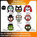 LHOAVWE Halloween Full Face Cosplay Masks 8 Pcs Party Costume Decor by Deal US