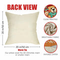 Fahrendom Christmas Bear Deer Throw Pillow Covers 18x18 Set of 4 Pink by Deal US