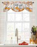 RisQiten Hello Fall Tie Up Valance Curtains Orange 60x18 by Deal US