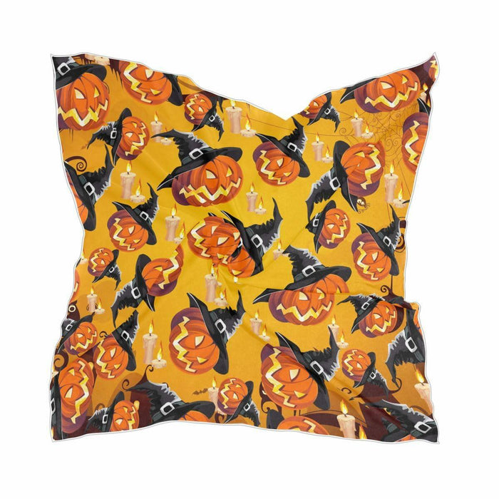 PMAIHNAS Women's Fashion Silk Halloween Pumpkin Satin Scarf 23.6x23.6 by Deal US