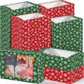 Gersoniel 24 Pcs Christmas Cookie Boxes 8.6x6x2.5in Red Green Snowflake by Deal US