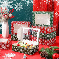 Gersoniel 24 Pcs Christmas Cookie Boxes 8.6x6x2.5in Red Green Snowflake by Deal US