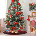 Christmas Tree Skirt 36" Red Snowflakes Burlap Xmas Holiday Indoor by Deal US