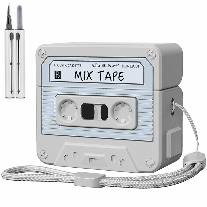 MOFREE AirPods 3 Case Cover Cassette Tape Design Soft Silicone Off-White by Deal US
