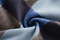 Women's Faux Cashmere Plaid Scarf Blue Ultra-Soft Winter Wrap by Deal US