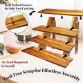 Cloud Maison Acacia Wood 4 Tier Display Stand Rustic Brown Versatile by Deal US