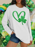 St Patrick's Day Women's Oversized Lucky Shamrock Long Sleeve Tee Size S by Deal US