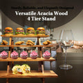 Cloud Maison Acacia Wood 4 Tier Display Stand Rustic Brown Versatile by Deal US
