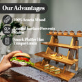 Cloud Maison Acacia Wood 4 Tier Display Stand Rustic Brown Versatile by Deal US