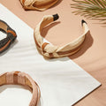 Glamlily Woven Knotted Headbands with Faux Leather Accents 4 Pack Multi by Deal US