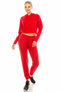Women's Casual Jogger Pants Sweatpants Elastic Waist Red Size M by Deal US