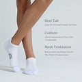 NTCARE Men's Ankle Running Socks Cushioned Low Cut White 6 Pack Size M by Deal US