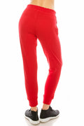 Women's Casual Jogger Pants Sweatpants Elastic Waist Red Size M by Deal US
