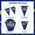 Mr. Onederful 1st Birthday Boy Triangle Banner Blue Party Decorations by Deal US