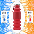 Mitour Collapsible Silicone Water Bottle 550ml Red BPA Free Foldable Reusable by Deal US