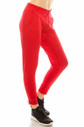 Women's Casual Jogger Pants Sweatpants Elastic Waist Red Size M by Deal US