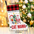 TSUYAWU Cat Mama Christmas Stocking Holiday Decoration 18x12 Inch by Deal US