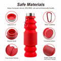 Mitour Collapsible Silicone Water Bottle 550ml Red BPA Free Foldable Reusable by Deal US